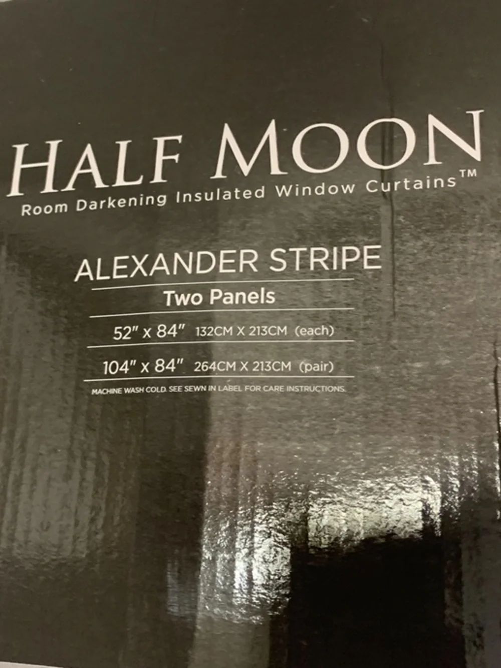Room Darkening Insulated Curtains Half Moon NEW 2 panels 52”x84” Each Navy Grey